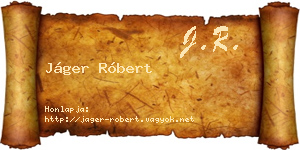 Jáger Róbert névjegykártya